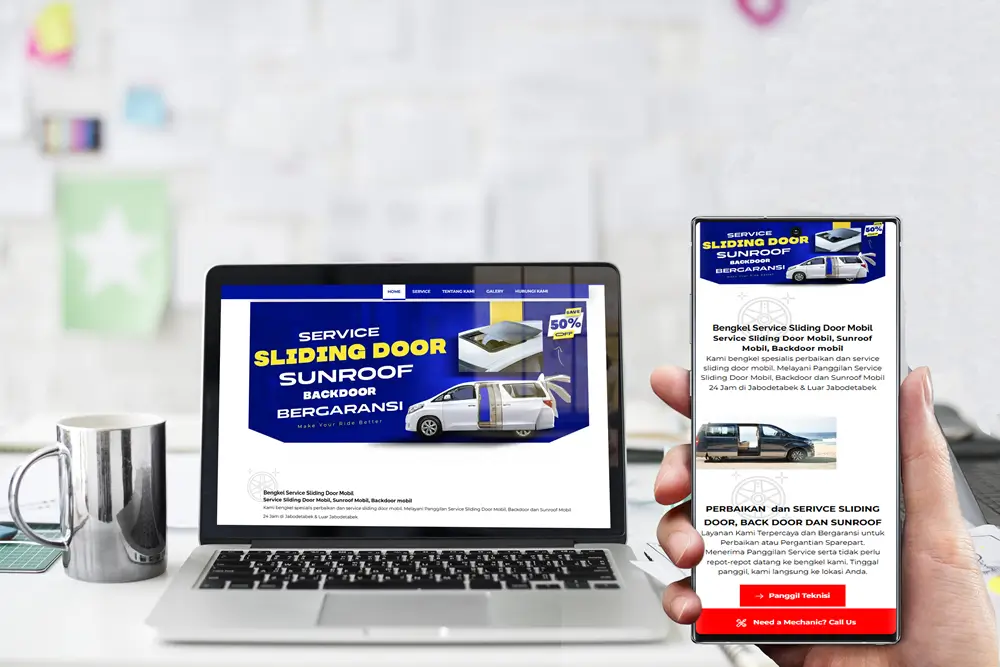 jasa pembuatan website bisnis Felling Sliding Door Mobil
