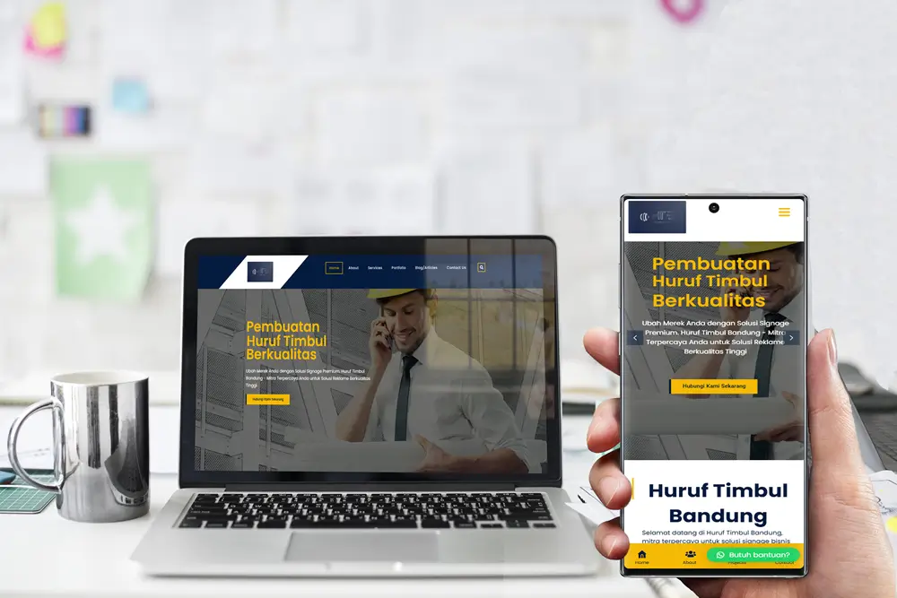 pembuatan website perusahaan huruf timbul di bandung