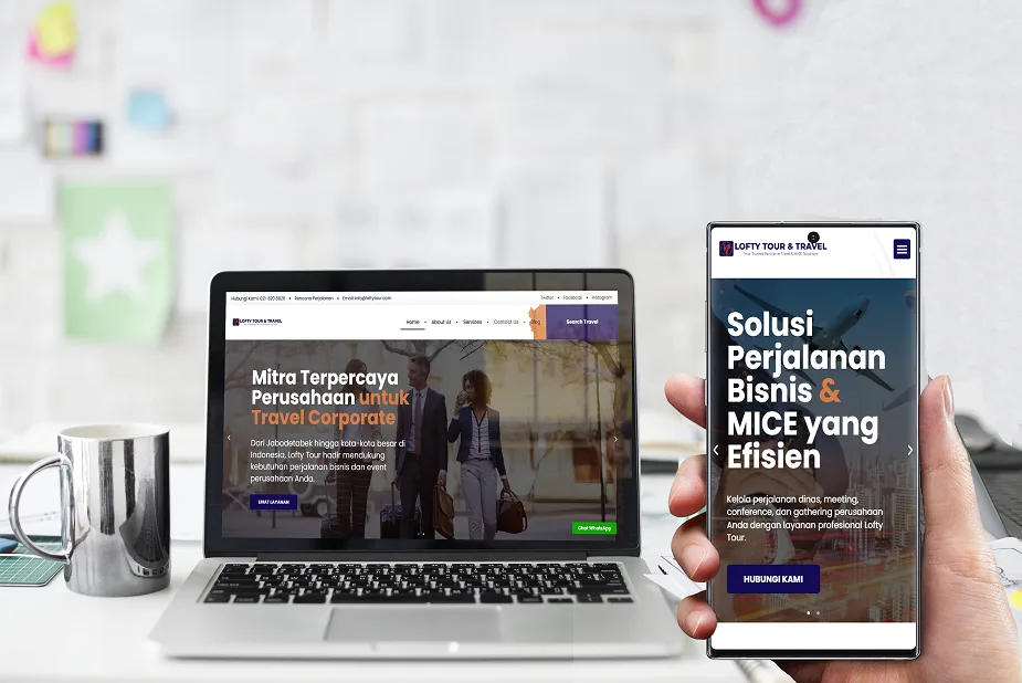 portofolio pembuatan website lofty tour