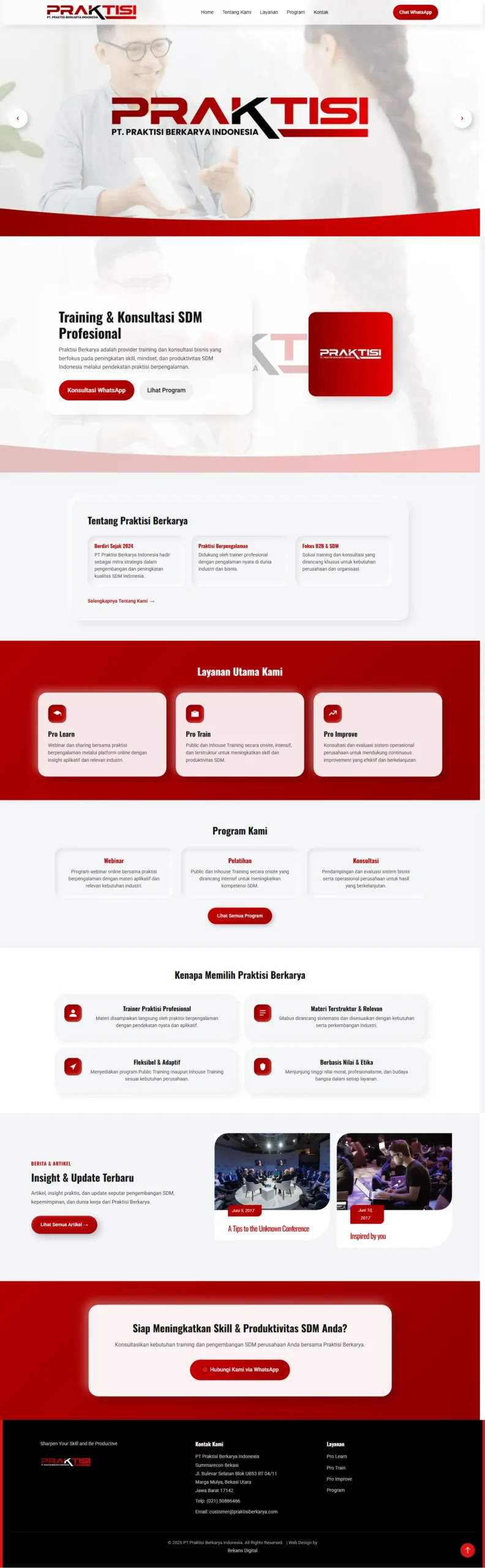 Mockup Website PT Praktisi Berkarya Indonesia