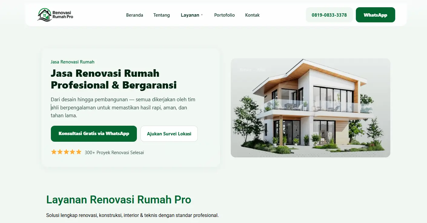 Website Renovasi Rumah Pro