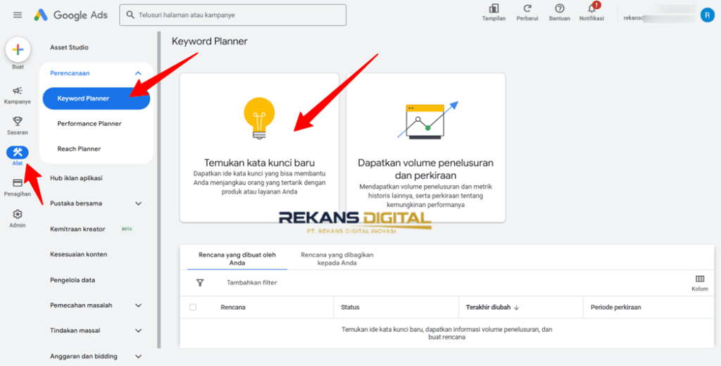 Tools Keyword Planner