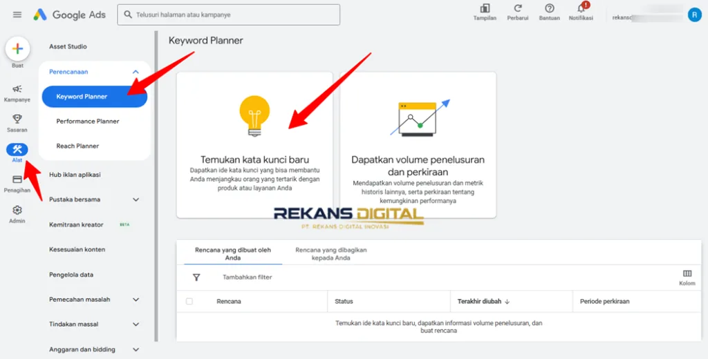 Tools Keyword Planner