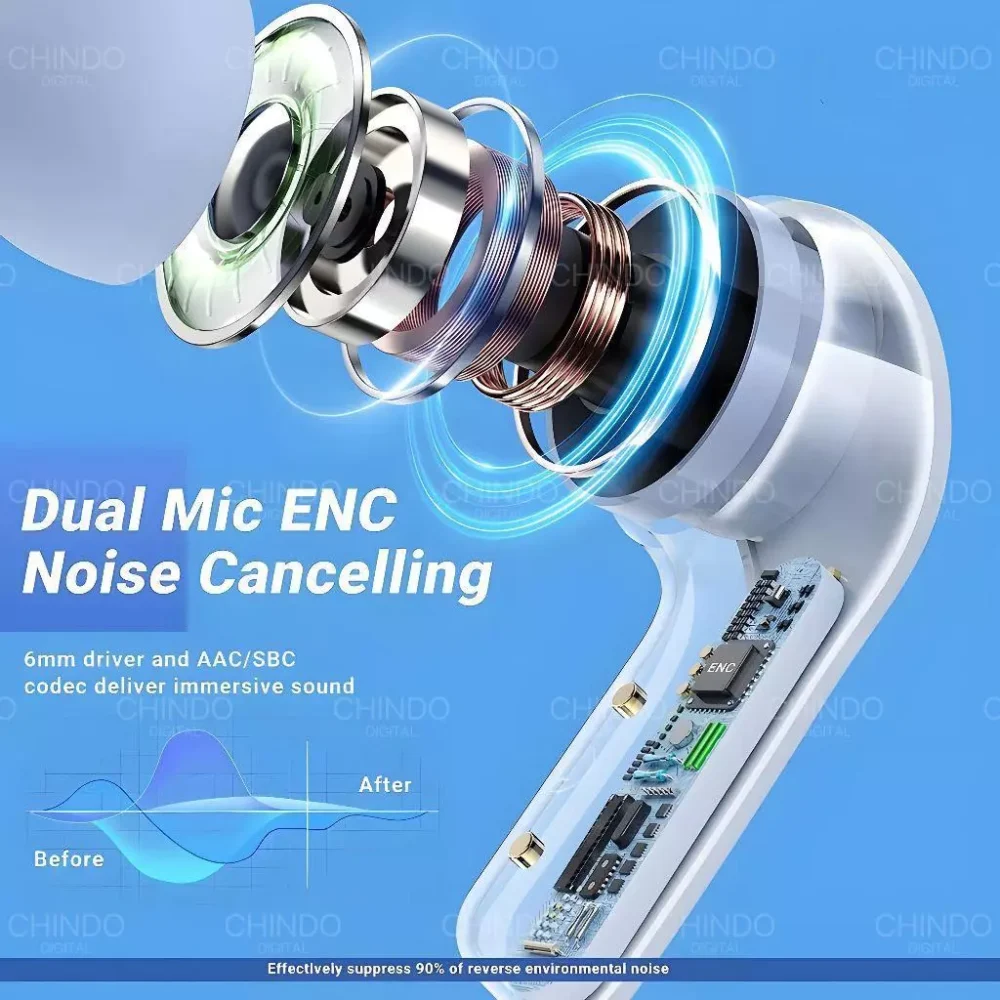 Wireless Earphone Headset Bluetooth TWS with MIC Stereo Handset Earbud Wireless Henset - Gambar 5