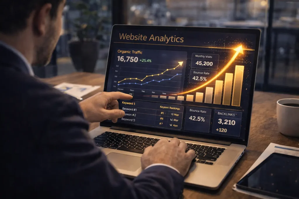 pertumbuhan traffic website dari strategi konten SEO
