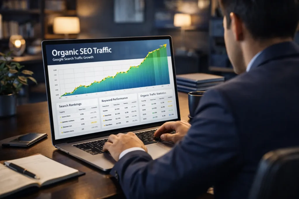 pertumbuhan traffic website dari strategi SEO