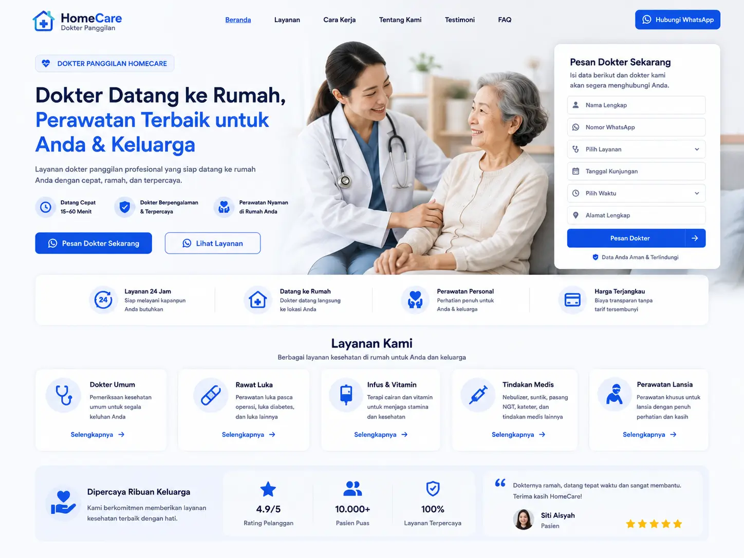 Landing Page Dokter Homecare