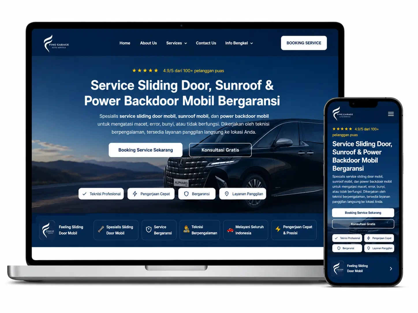 Landing Page Bengkel Mobil