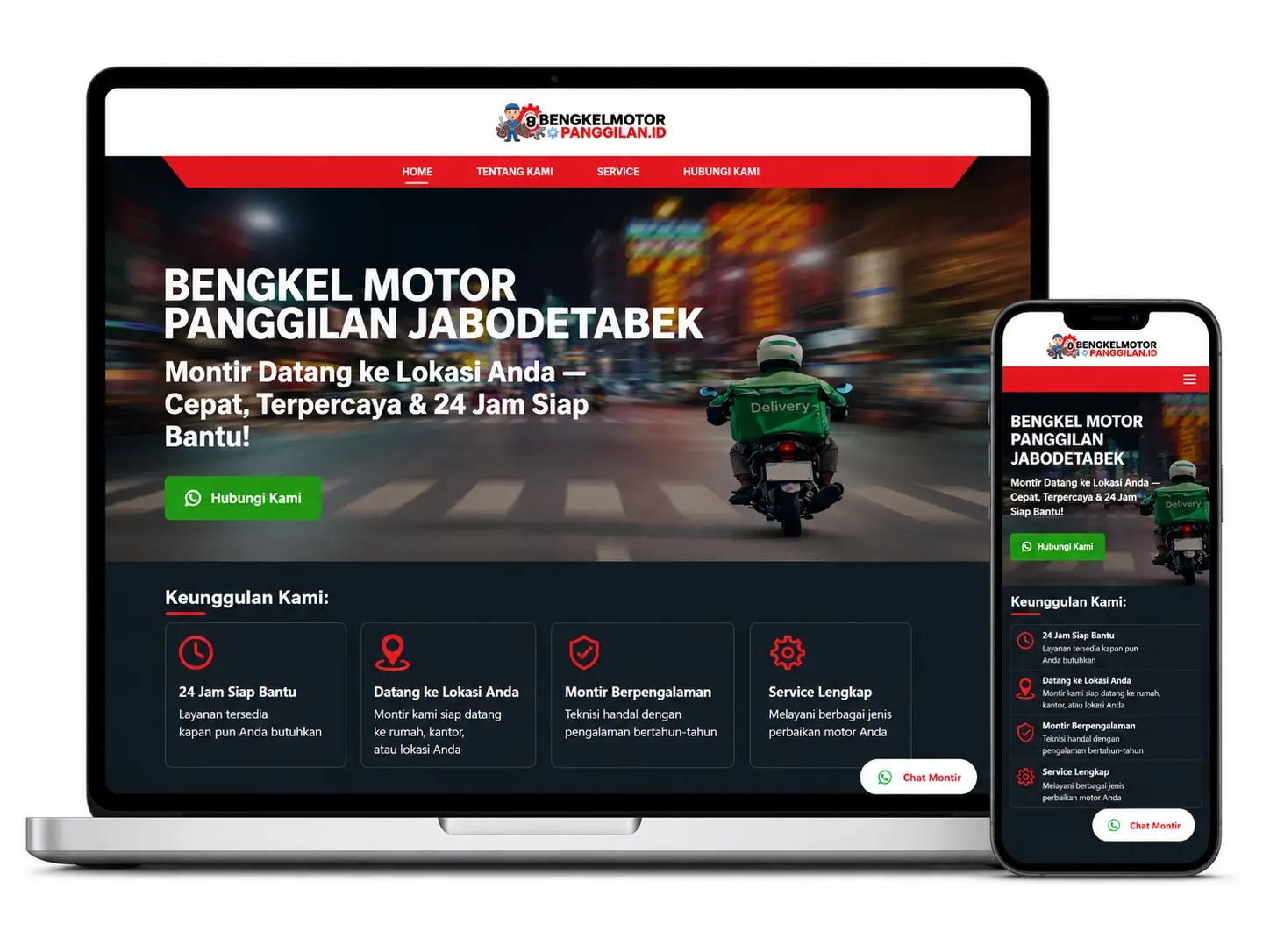 Landing Page Service Motor