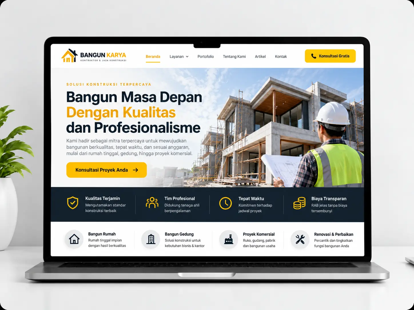 Ilustrasi website kontraktor