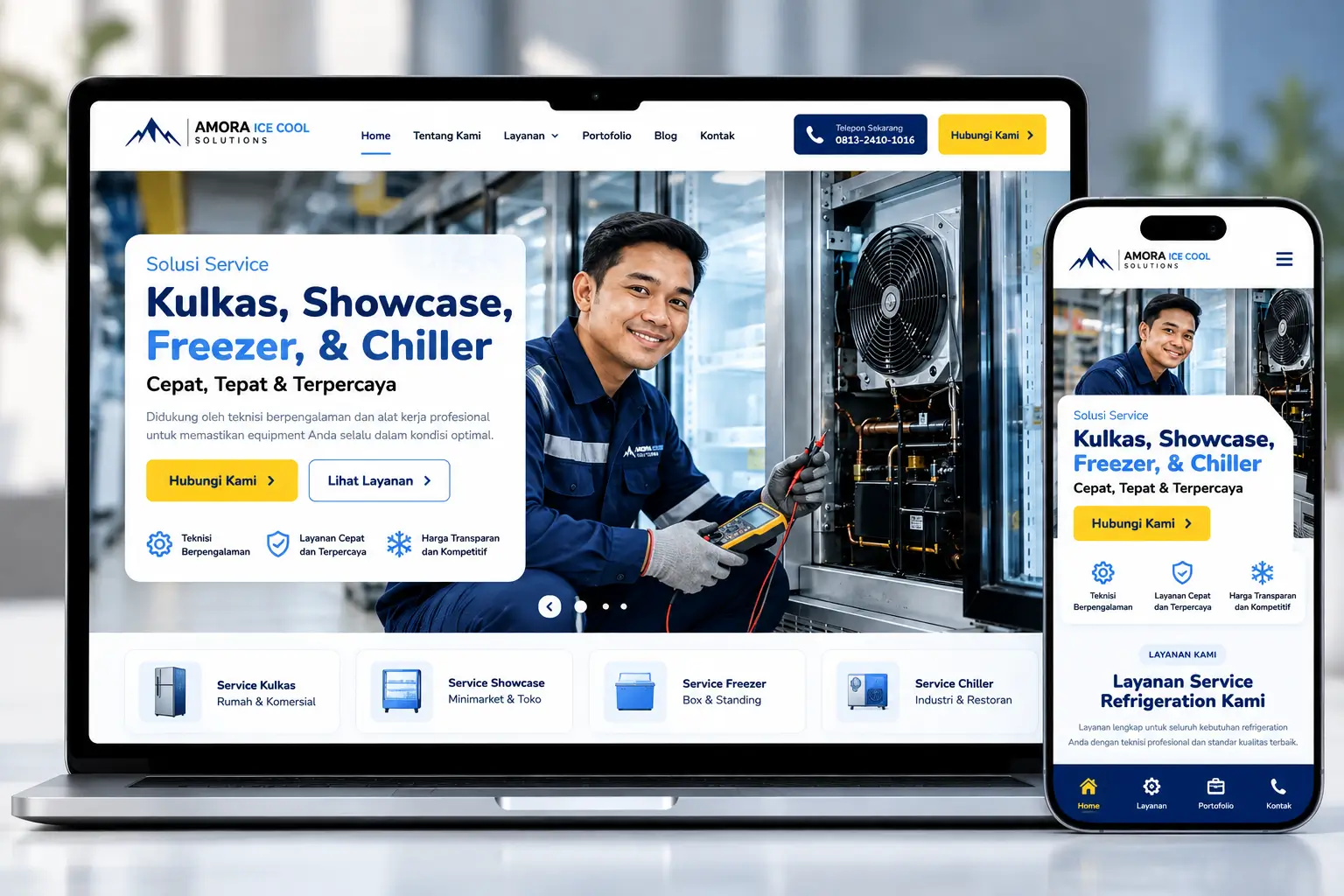 Portfolio website Amora Ice Cool