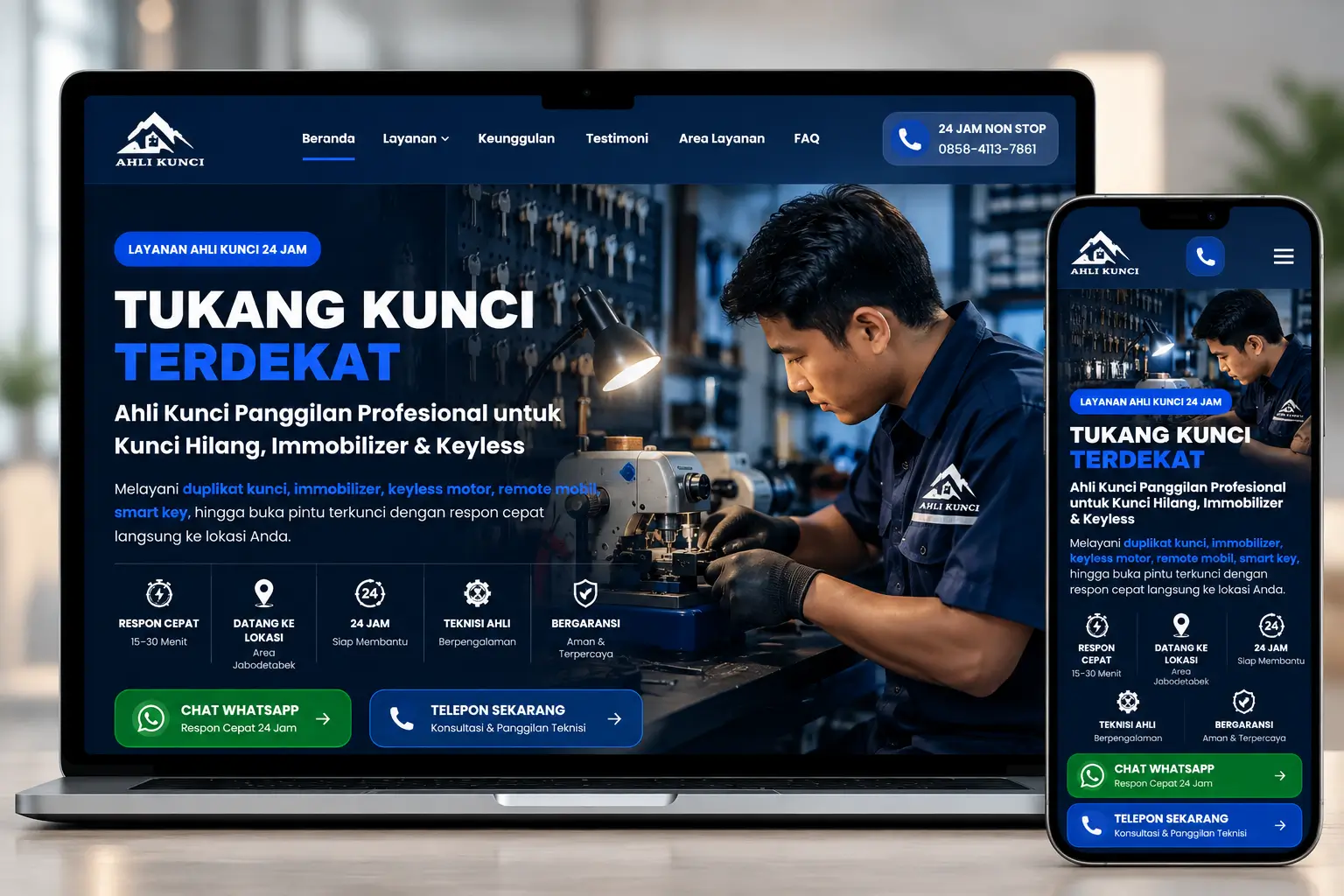 Portfolio website Ahli Kunci