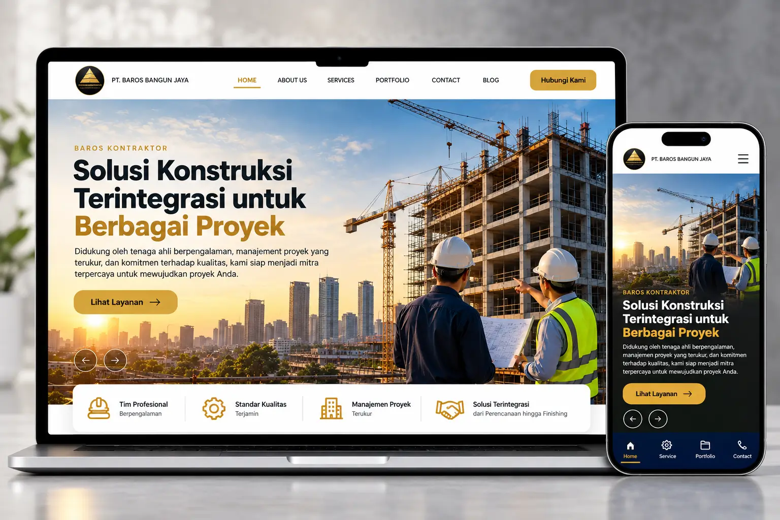 Portfolio website Baros Kontraktor