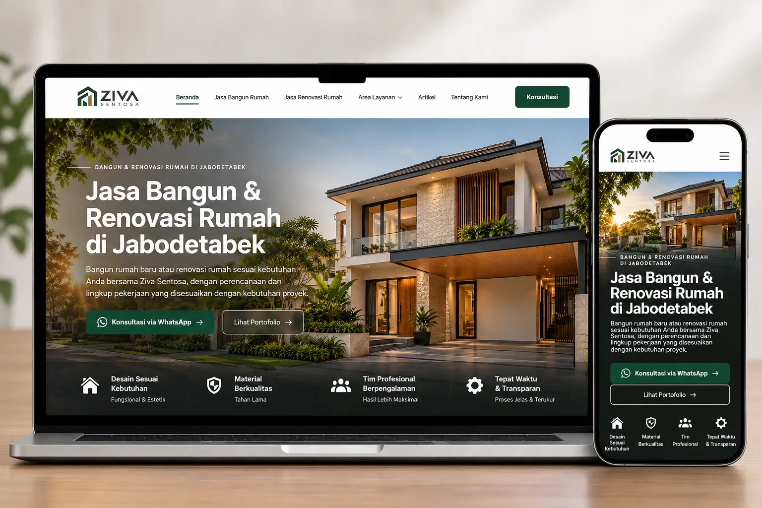 Portfolio website Ziva Sentosa