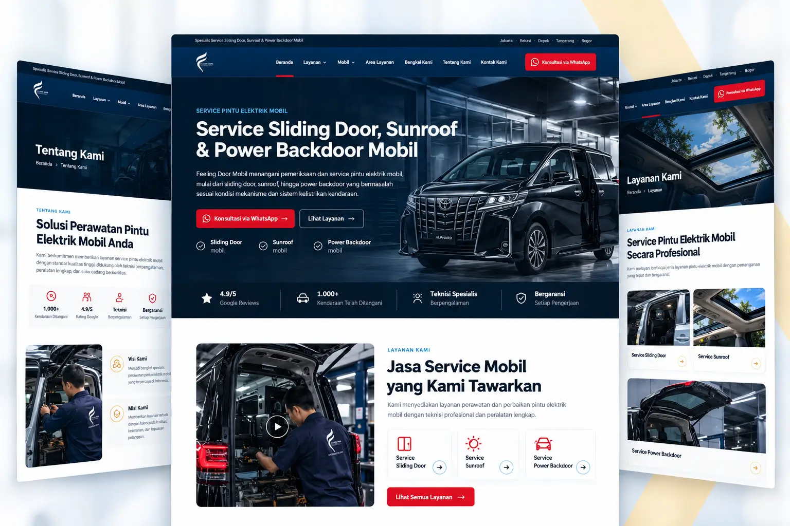 Contoh desain website Feeling Door Mobil