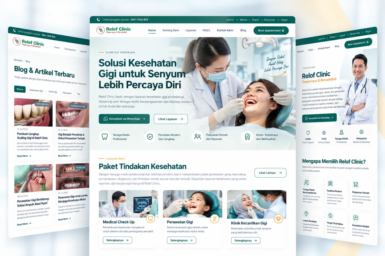 Contoh desain website Relof Clinic