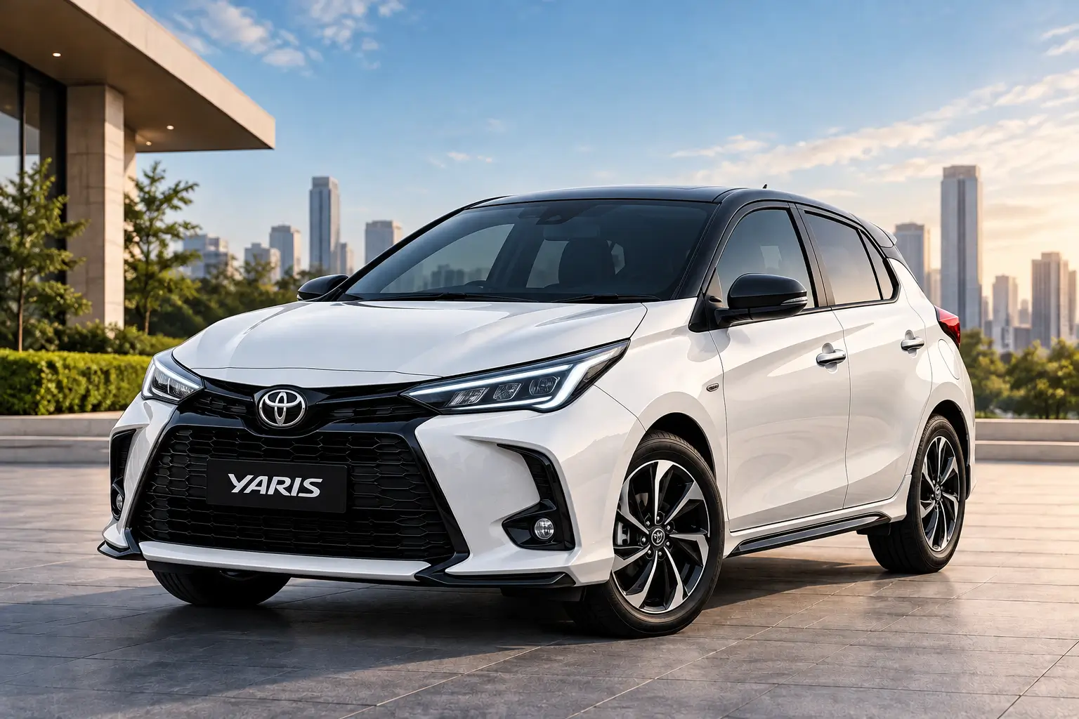 Ilustrasi kendaraan hatchback untuk katalog website sales mobil