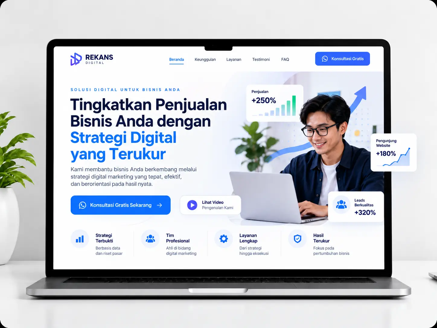 Ilustrasi landing page bisnis