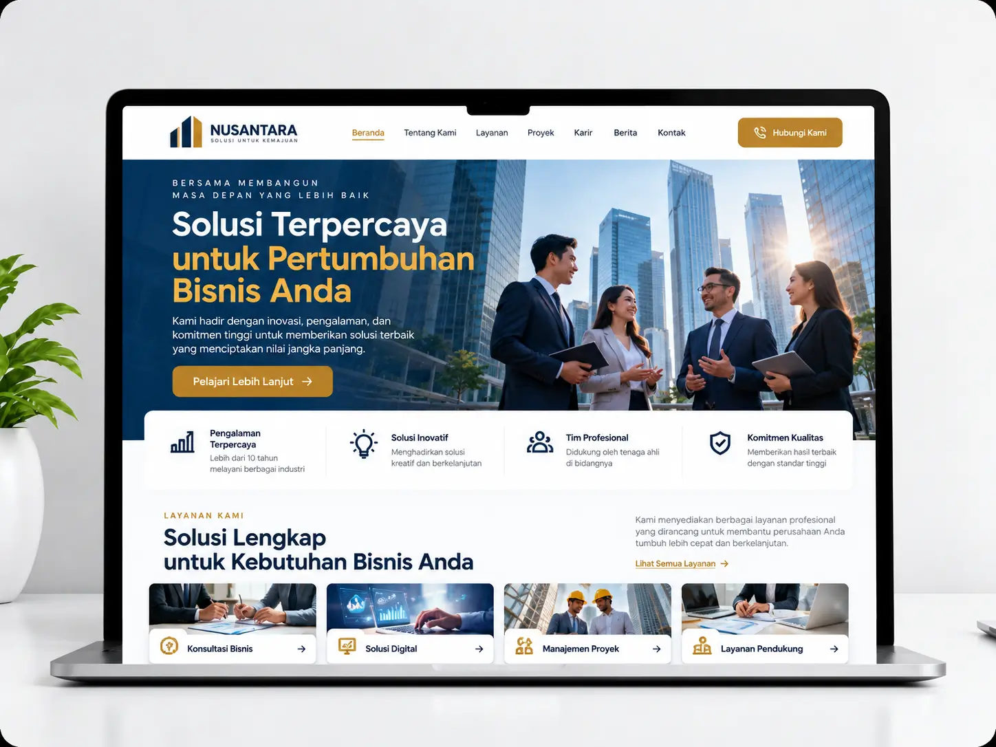 Ilustrasi website perusahaan