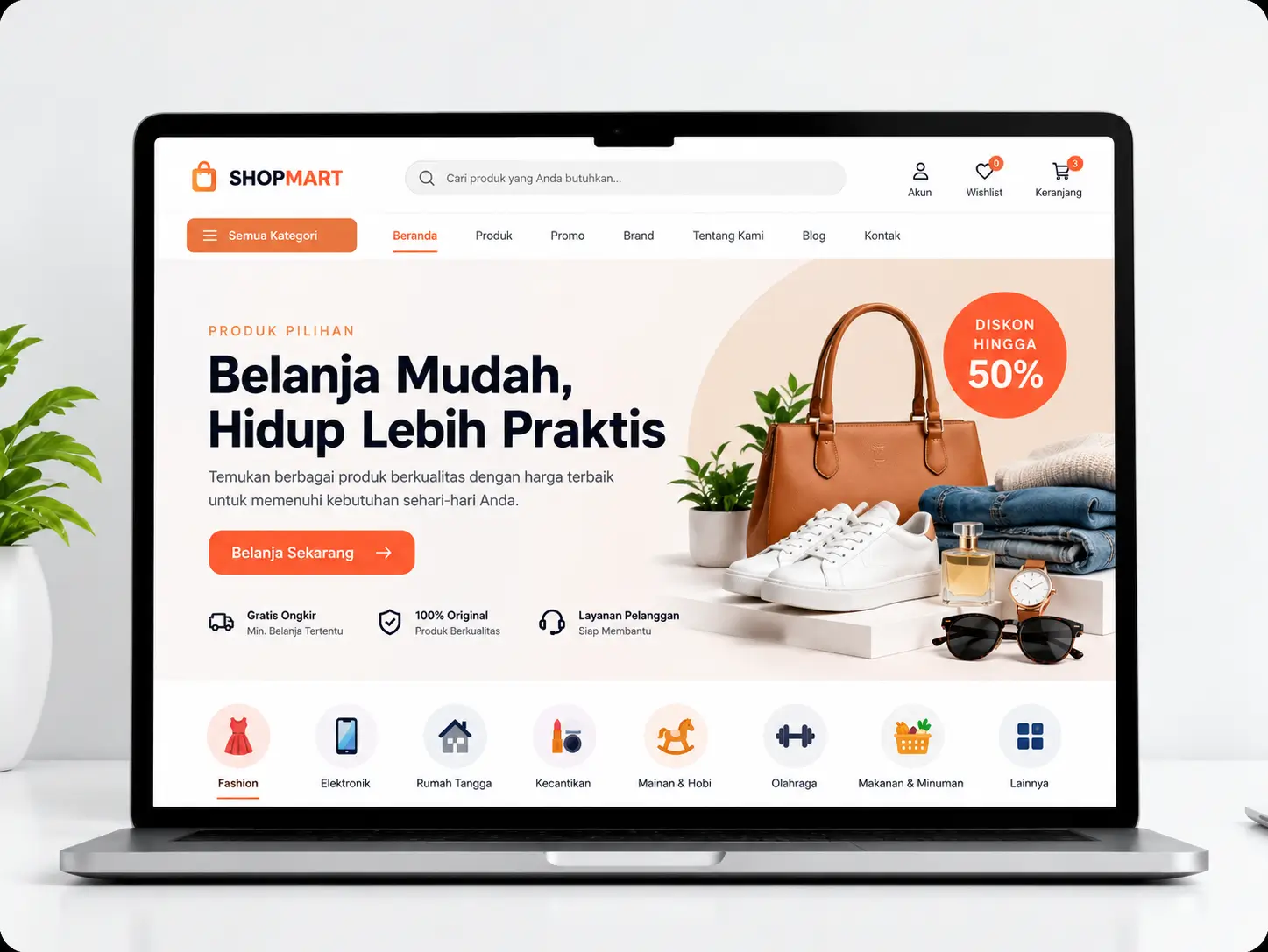 Ilustrasi website toko online